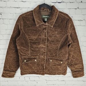 EDDIE BAUER | quilted corduroy snap button & zip close jacket
